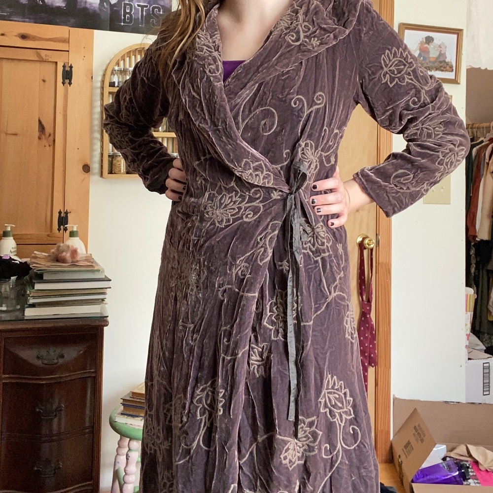 Chan Luu Crushed Velvet and Silk Coat 90s Whimsygoth
